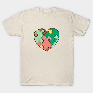 Spring Shades Jigsaw Heart T-Shirt